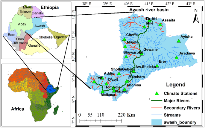 Awash River Basin Map Evaluation Of Swat Performance In Modeling Nutrients Of Awash River Basin,  Ethiopia | Springerlink