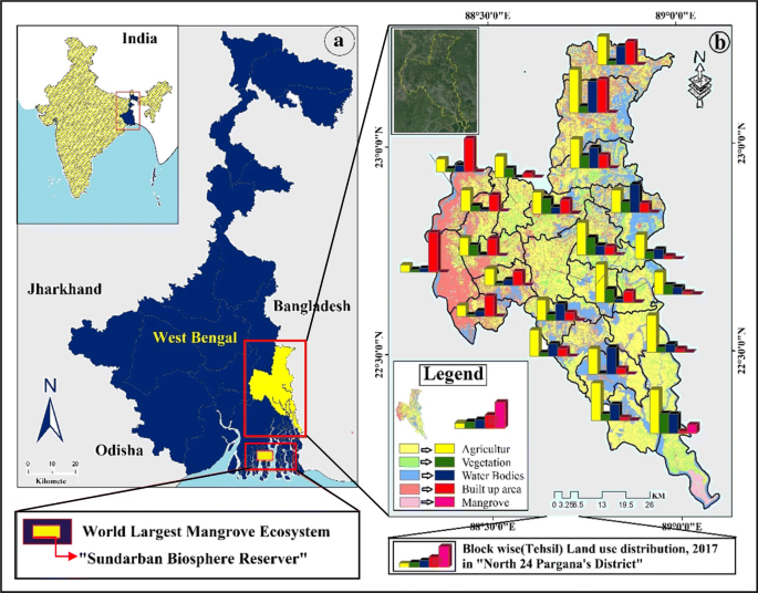 North 24 Parganas District Map Mapping And Monitoring Of Land Use Dynamics With Their Change Hotspot In North  24-Parganas District, India: A Geospatial- And Statistical-Based Approach |  Springerlink