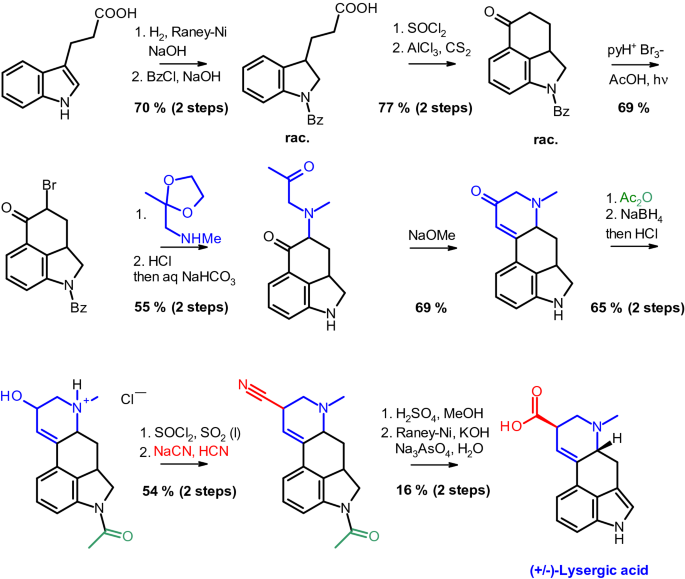 Six-Step Synthesis of (±)-Lysergic Acid