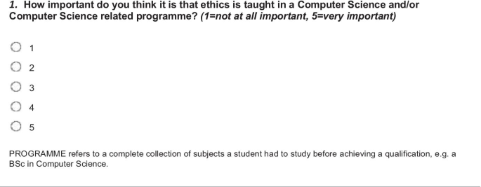 The teaching of computer ethics on computer science and related degree  programmes. a European survey | SpringerLink