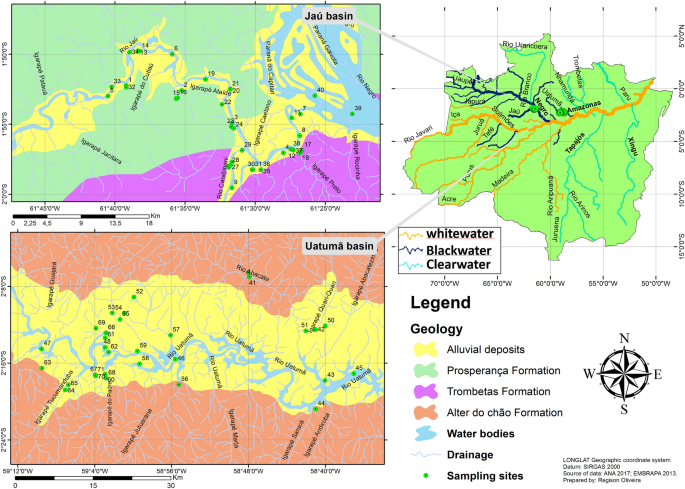 Water chemistry of rivers and streams from the Jaú and Uatumã basins in  central Brazilian Amazon | SpringerLink