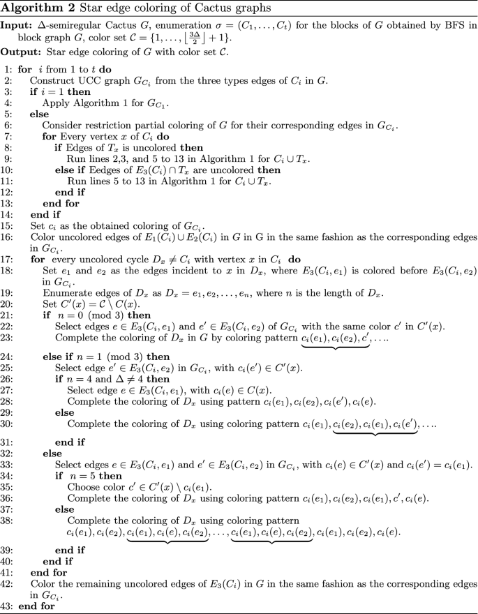 Star Edge Coloring Of Cactus Graphs Springerlink Star Edge Coloring Of Cactus Graphs Springerlink