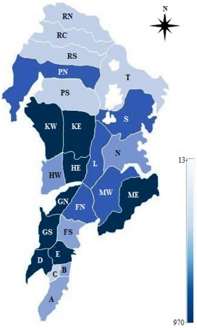 Mumbai Ward Wise Map A Review On Current Status Of Covid19 Cases In Maharashtra State Of India  Using Gis: A Case Study | Springerlink