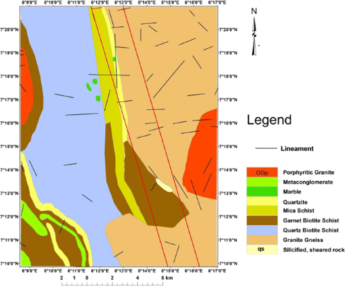 Landsat-8 Lineament Analysis for Detection of Epigenetic Mineralization  Zones in Parts of Igarra Schist Belt, Southwestern Nigeria | SpringerLink