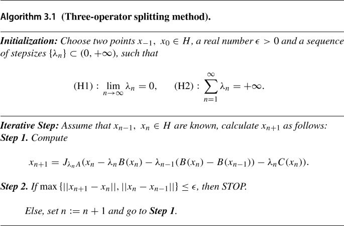 Three Operator Splitting Algorithm For A Class Of Variational Inclusion Problems Springerlink