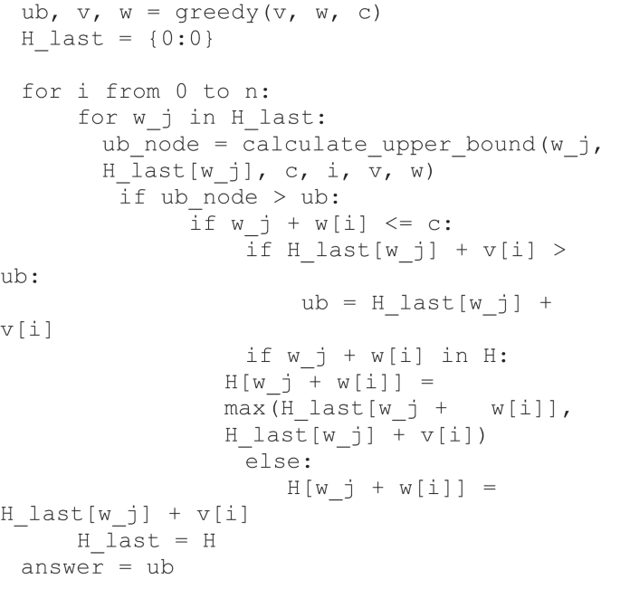 BranchandBound and Dynamic Programming Approaches for the Knapsack