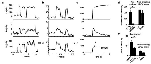 Capacitance Steps And Fusion Pores Of Small And Large Dense Core Vesicles In Nerve Terminals Nature