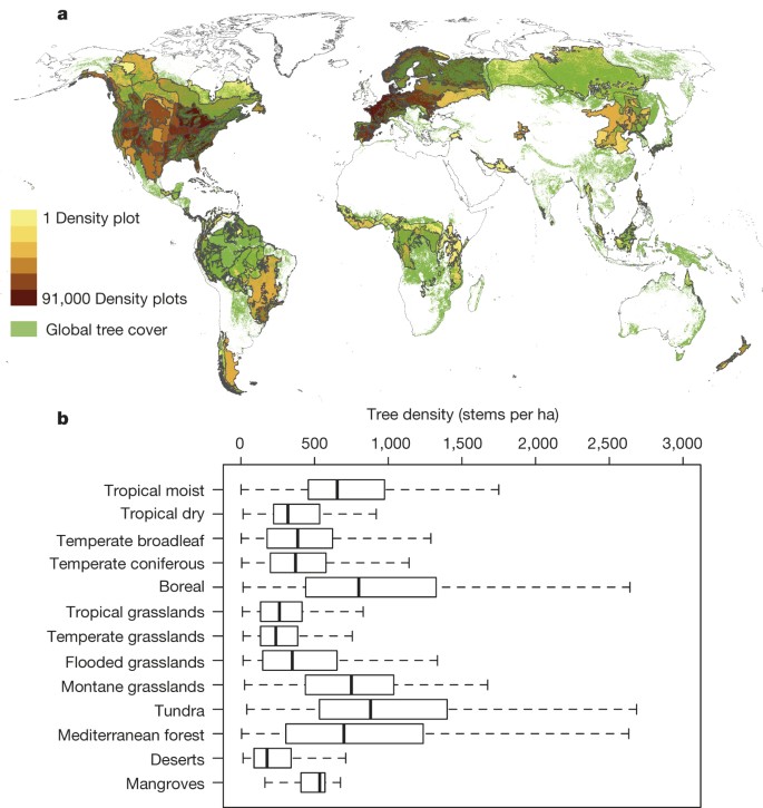 Mapping tree density at a global | Nature