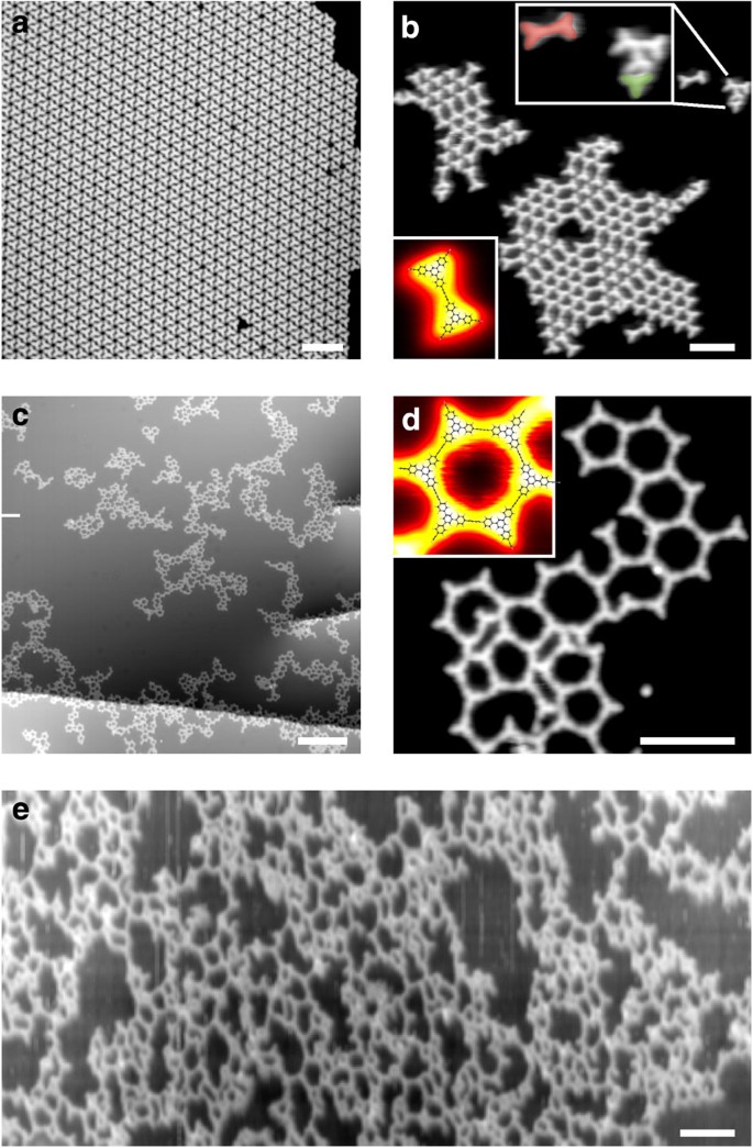 Figure 5: STM topographic images of Ext-TEB molecules and reaction products on Ag(111).