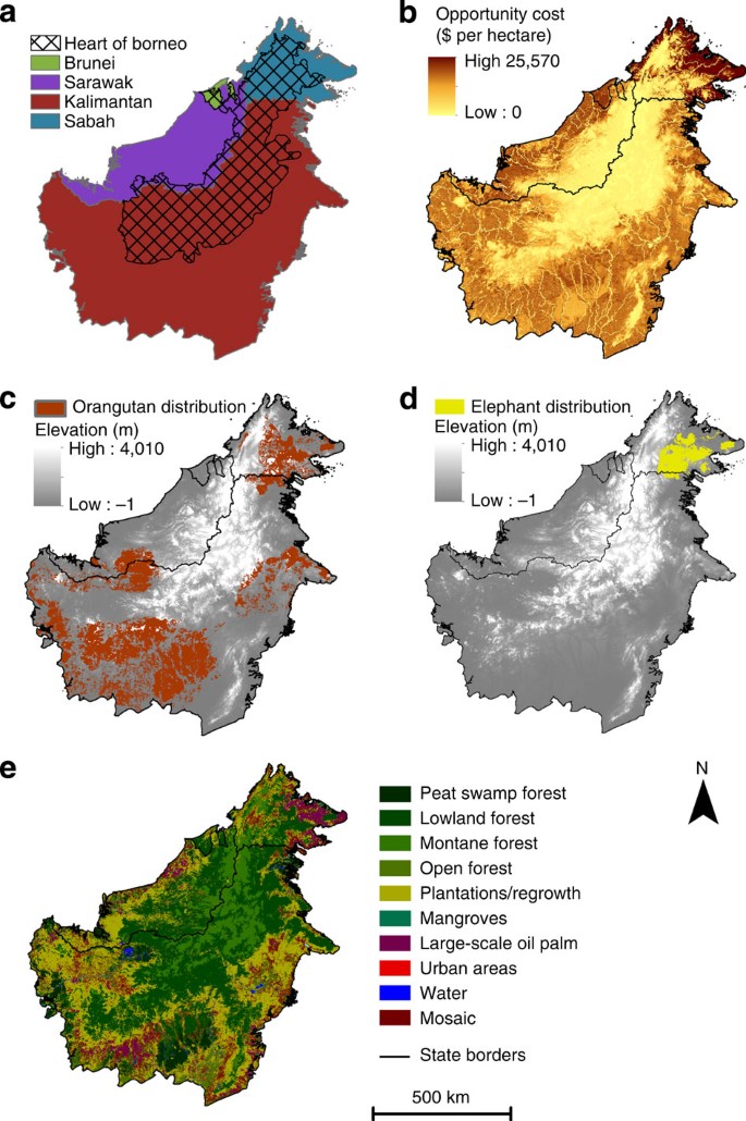 Alternative futures for Borneo show the value of integrating economic and  conservation targets across borders | Nature Communications