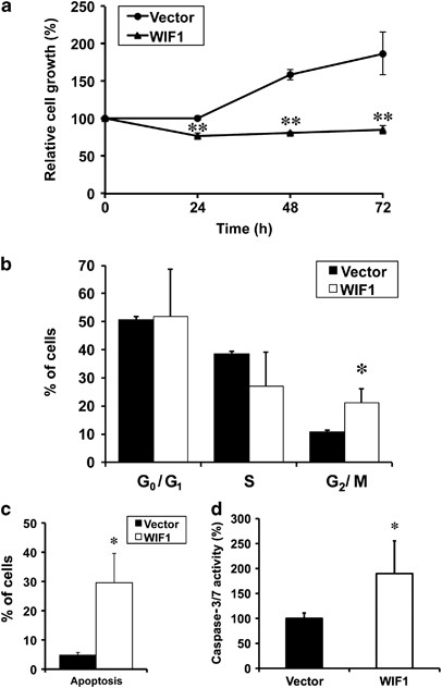 Wnt Inhibitory Factor 1 Induces Apoptosis And Inhibits Cervical Cancer Growth Invasion And Angiogenesis In Vivo Oncogene