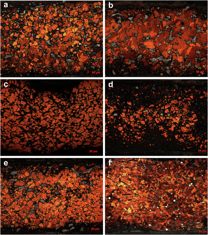 Fig. 5: Metallographic micrographs of some samples.