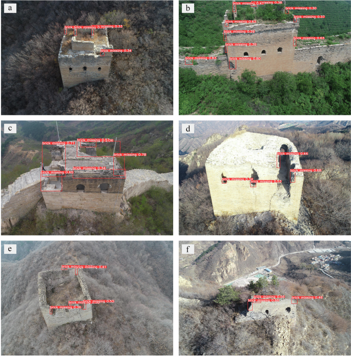 Fig. 12: Detection results of various defensive forts and trails.