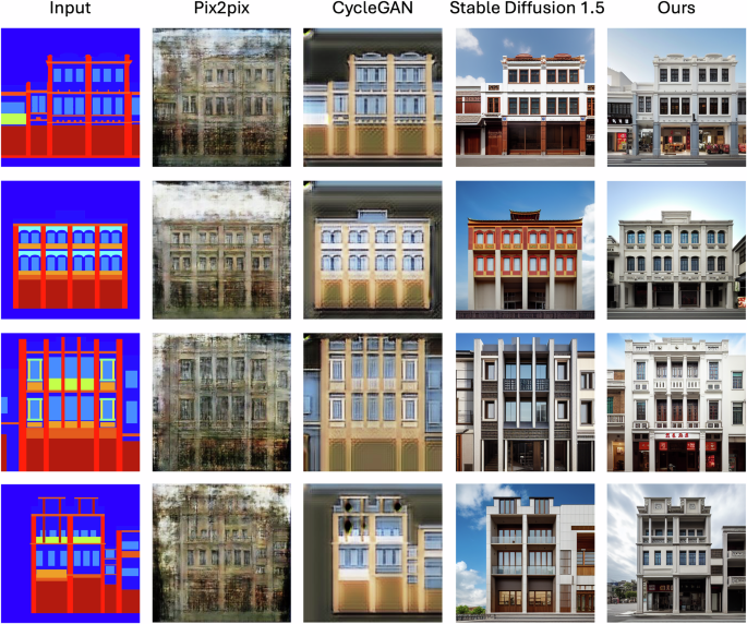 split screen comparison of 3D visualization and completed historic apartment renovation with preserved architectural details
