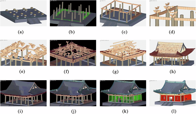 Fig. 19: Virtual construction important nodes of the Main Hall of Chuzu Temple.