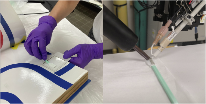 Fig. 1: Sampling by dry swabbing and analysis of the swab by NPDPI-MS enables non-destructive mass spectrometry analysis of heritage objects.