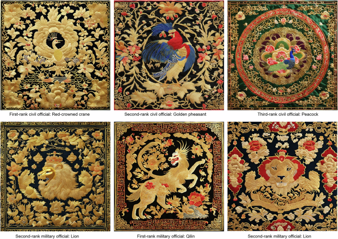 Fig. 14: Generation of Qing Dynasty Official Rank Badge Style Embroidery Images.
