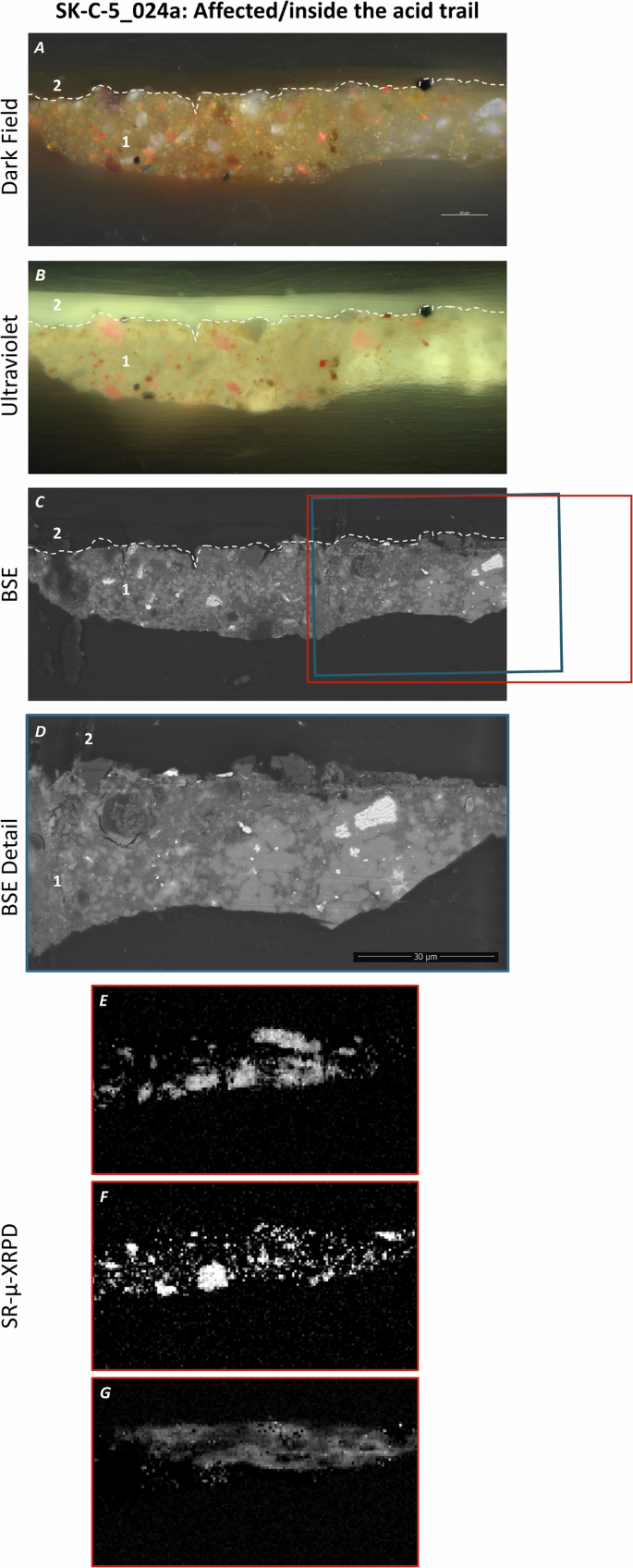 Fig. 7: Results of the microscale analysis of cross-section SK-C-5_024a.