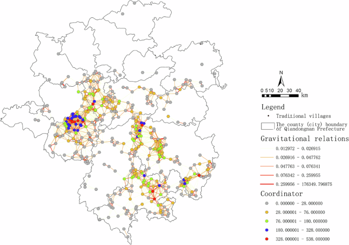 Fig. 17: Spatial distribution of coordinator roles in the village network.