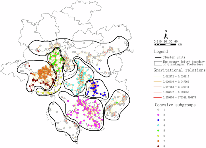 Fig. 22: Cluster-based management units of traditional villages in Qiandongnan.