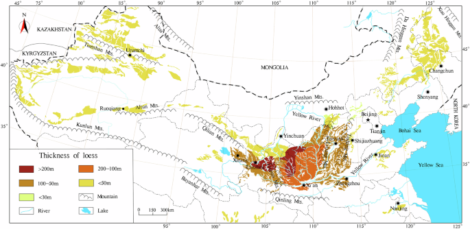 Fig. 1: Map of Loess Resources Distribution in China.