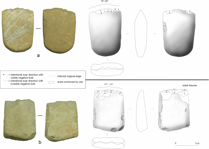 Fig. 3: Modified tools with zigzag-like edge in transversal view.