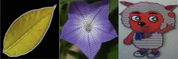 Fig. 2: Embroidery image simulation based on stitch modeling.