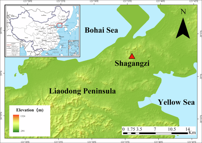 Fig. 1: Geographic location of Shagangzi Cemetery.