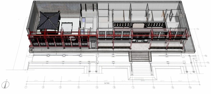 Fig. 2: Three-dimensional spatial model of Juanqinzhai.