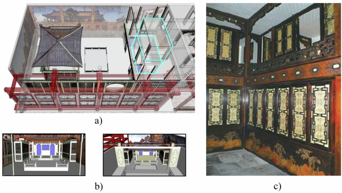 Fig. 3: Interior models of the western four bays and eastern five bays of Juanqinzhai.