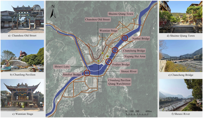 Fig. 6: Analysis of urban-water interactions in Shuimo (Contemporary).