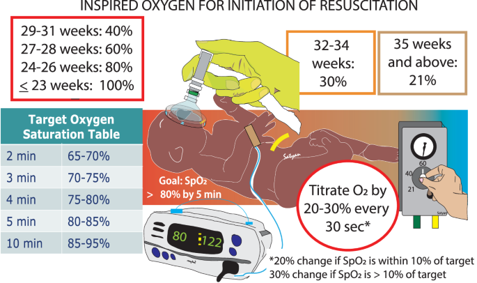 Fig. 1: Suggested initial oxygen saturations for collecting prospective data in preterm infants < 32 weeks’ gestational age.