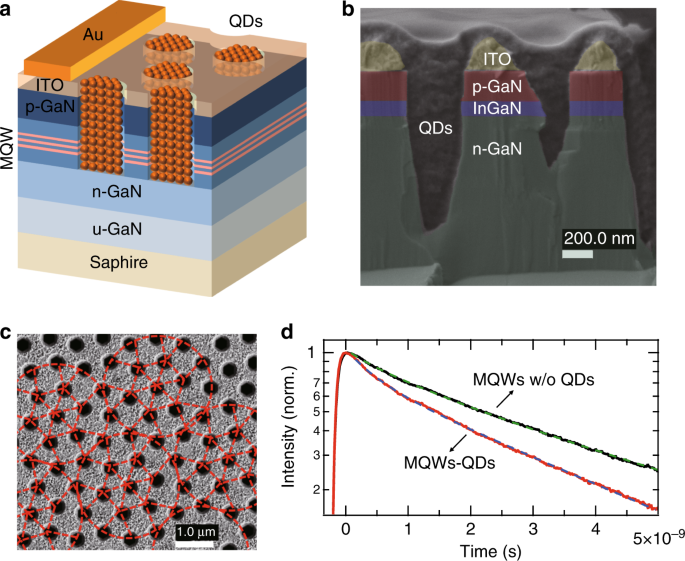 Micro Light Emitting Diodes With Quantum Dots In Display Technology Light Science Applications