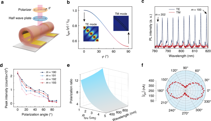 Fig. 5: The polarization characteristics of Gr-integrated microtube resonators.