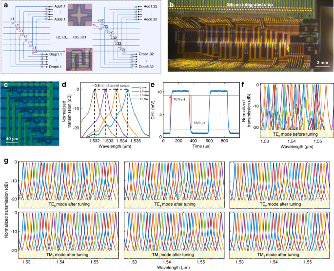 Fig. 3: Large-scale 2D silicon ROADM.
