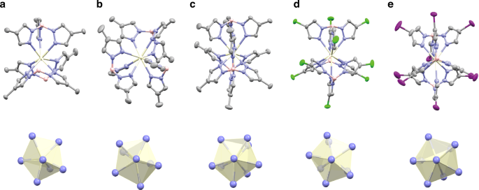 Fig. 2: Crystal structures of Ce(III) complexes.