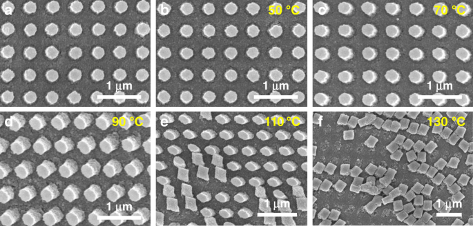 Fig. 2: Effect of temperature on PER nanostructures.