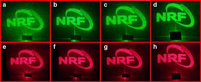 Fig. 6: Captured holographic images produced by TiO2 PER metaholograms with different concentrations.
