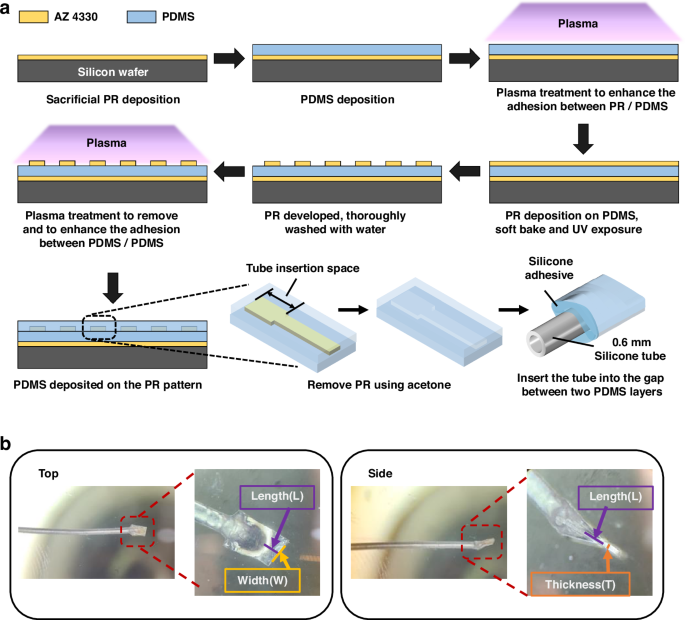 Fig. 2: Fabrication and outcome of the duckbill valve.