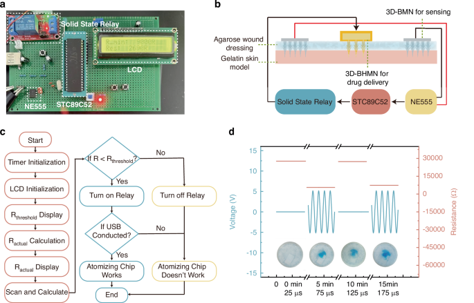 Fig. 5: On-demand drug delivery with impedance feedback via 3D-BMN and 3D-BHMN.