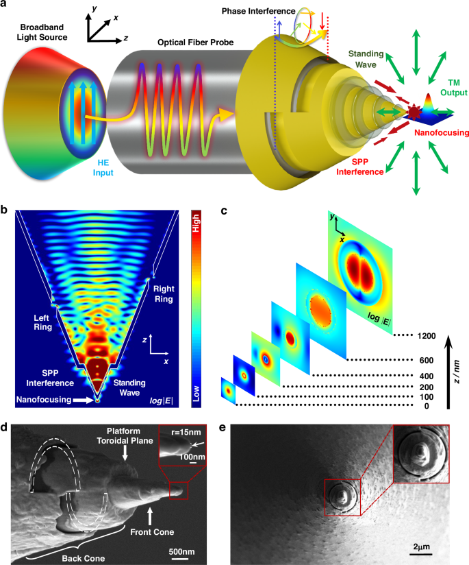 Fig. 1: Structure of DSPP and Principle of Nanofocusing.