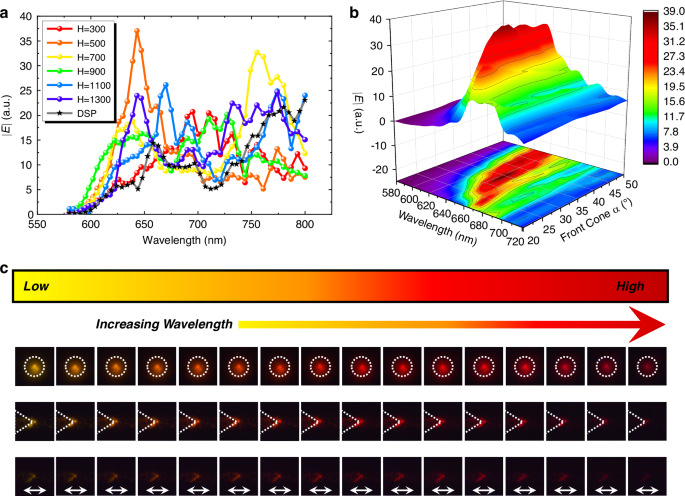 Fig. 4: Nanofocusing characteristics of DSPP under broadband.
