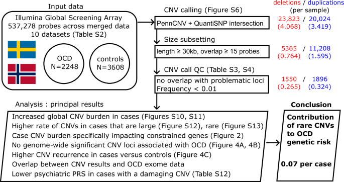 Fig. 1: An overview of the study design and principal results from the analyses carried out.