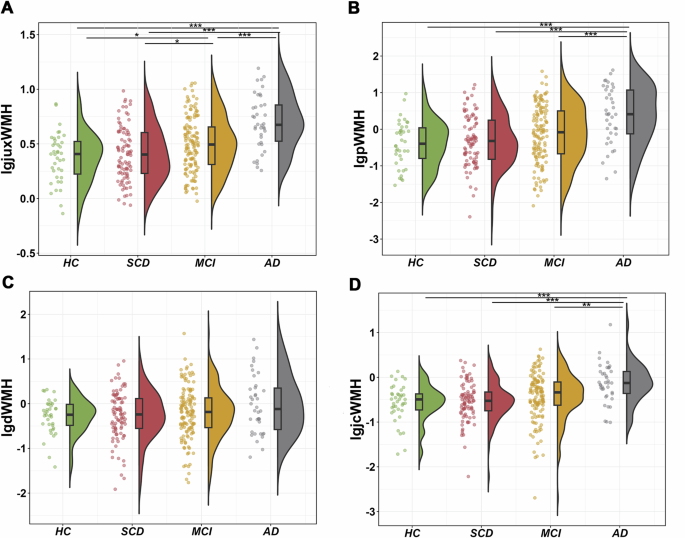 Fig. 1: Intergroup White Matter Hyperintensity Differences.