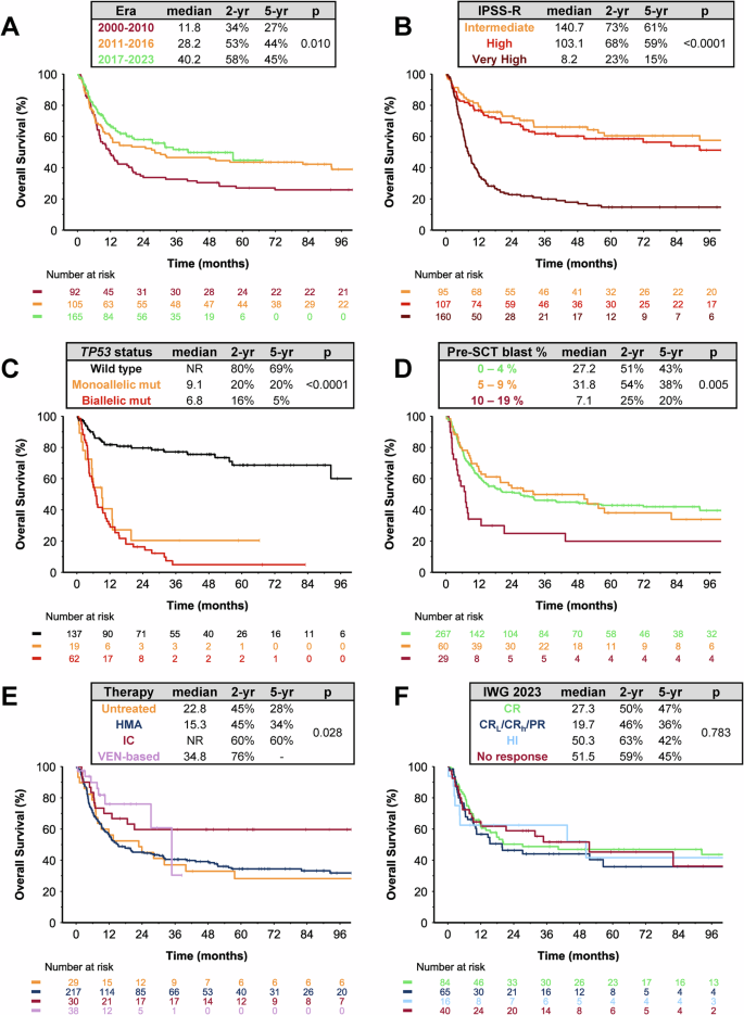 Fig. 2: Subset analyses of overall survival post-allogeneic stem cell transplantation.