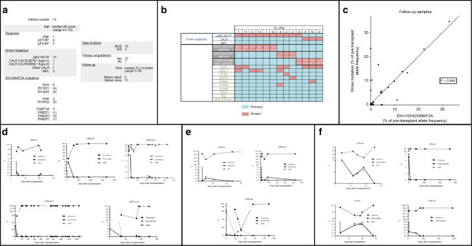 Fig. 1: Molecular profiling and post-transplant follow-up.