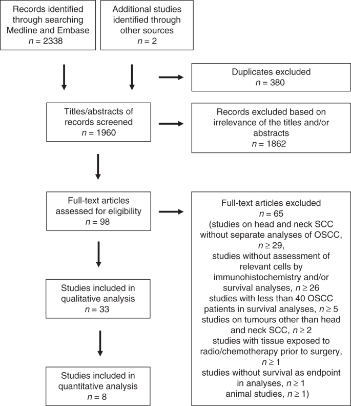 Tissue-infiltrating immune cells as prognostic markers in oral squamous  cell carcinoma: a systematic review and meta-analysis | British Journal of  Cancer