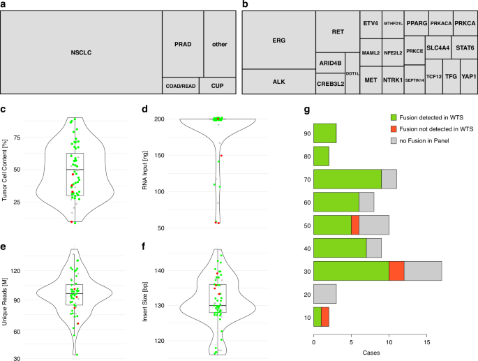 Fig. 2: Comparison of fusion detection using whole transcriptome sequencing (WTS) and targeted RNA panels in the EC (n = 64).