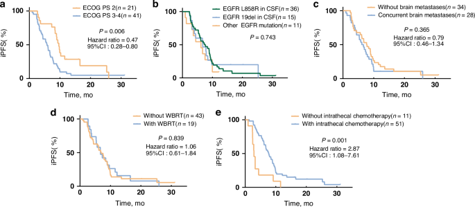 Fig. 3: Kaplan–Meier analysis showing the iPFS of patients in different categories.