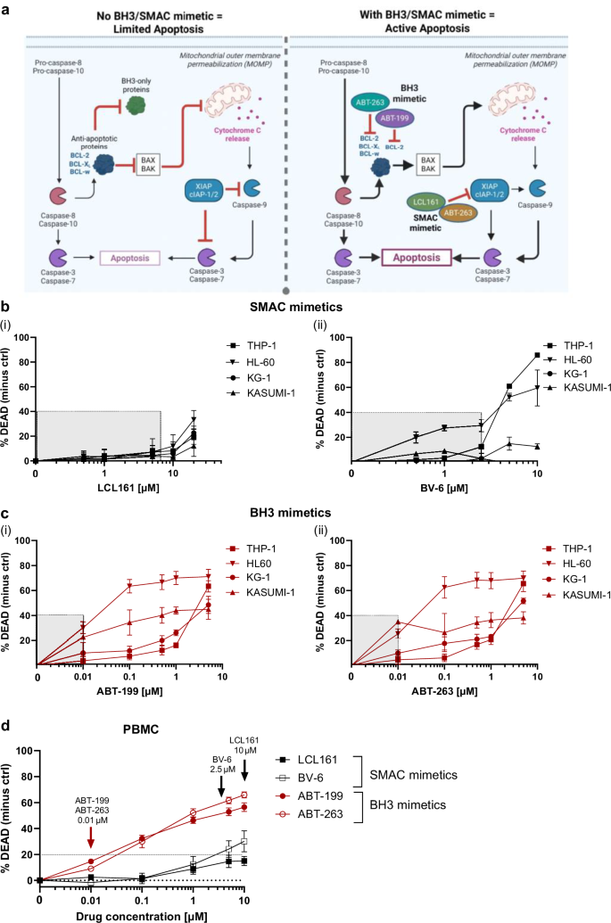 Fig. 2: Identify sub-toxic doses of SMAC and BH3 mimetics for combination with OV.